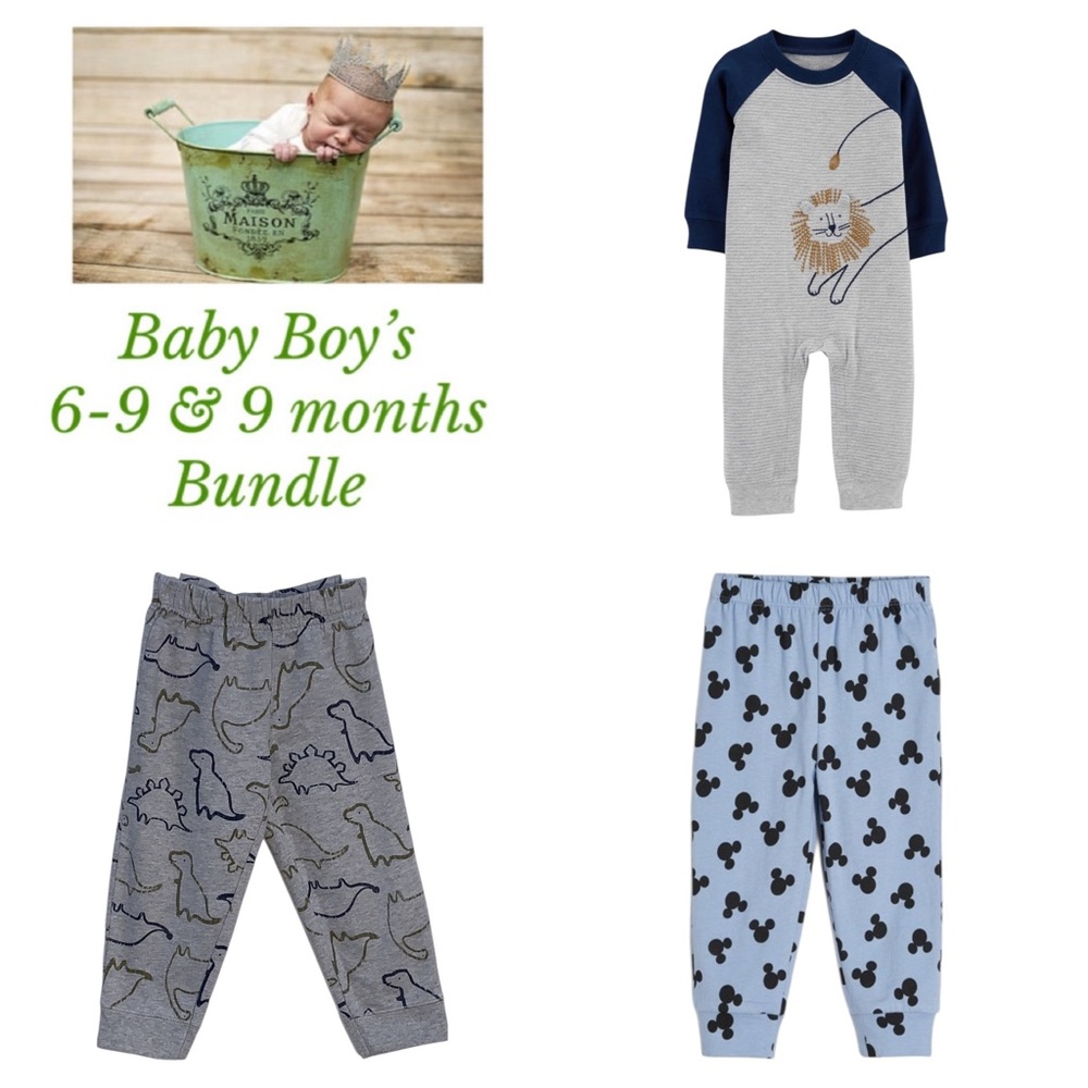 Baby Boy’s 6-9 & 9 months 8 Piece Bundle GUC